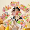 Children's Birthday Handheld Sign Table Card Decoration & Photo Prop