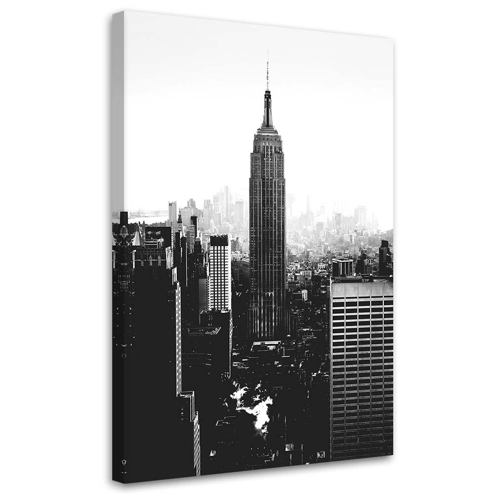 Печать на холсте Черно-белый город