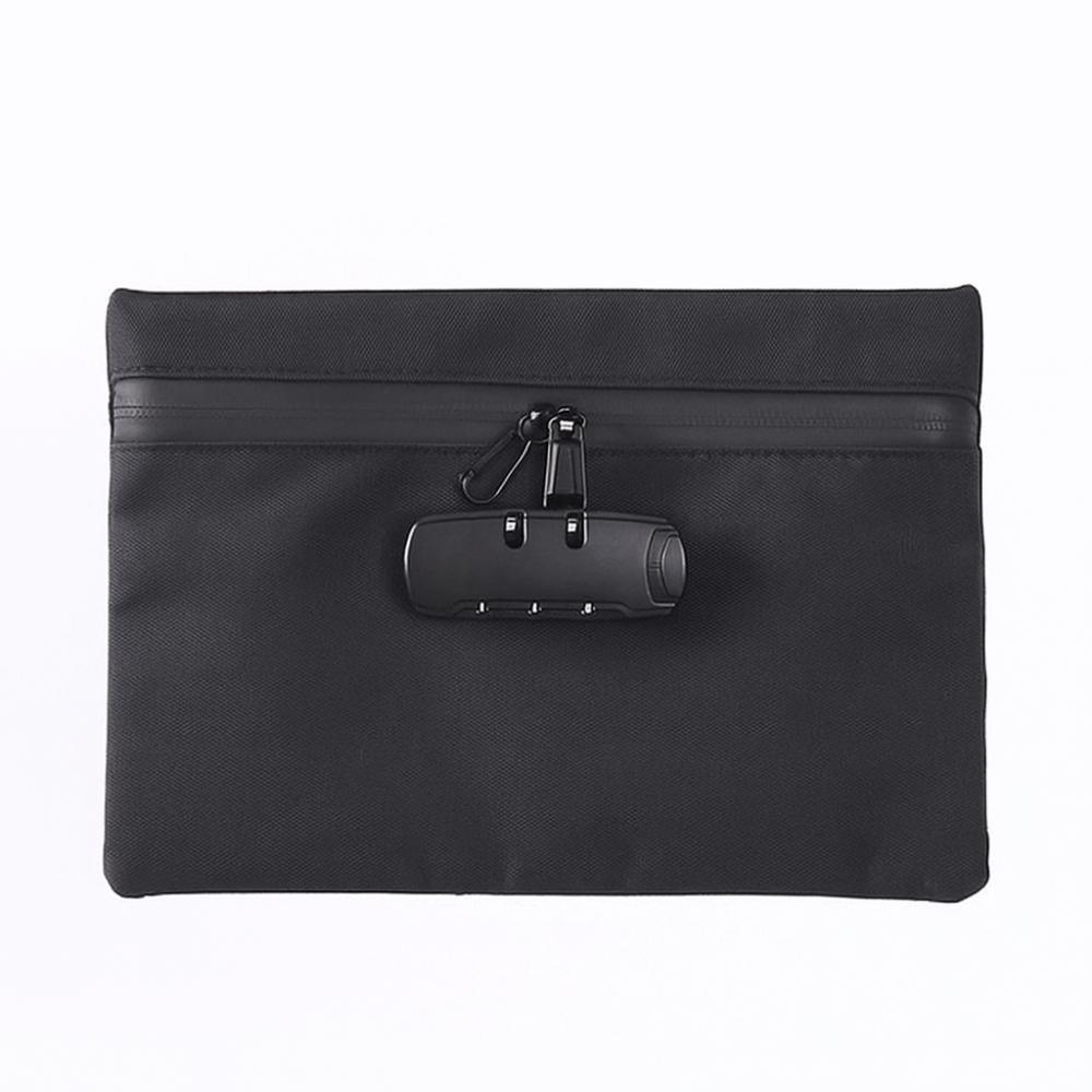 Canvas Portable Locking Pouch Combination Lock Security Document Bag Outdoor Activities