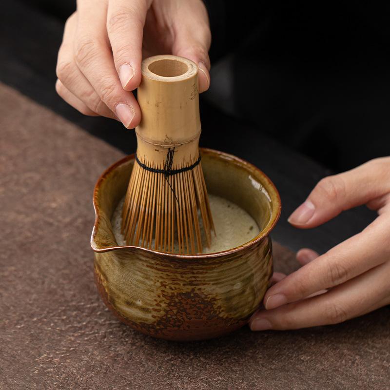 Japanese Style Ceramic Matcha Bowl High Temperature Resistant Kiln Discoloration Matcha Brewing Cup Kung Fu Tea Set Accessories