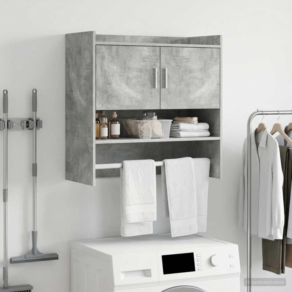 Wall Shelf Wall Mount Concrete Grey 80 x 36 x 80 cm Wood Based Material