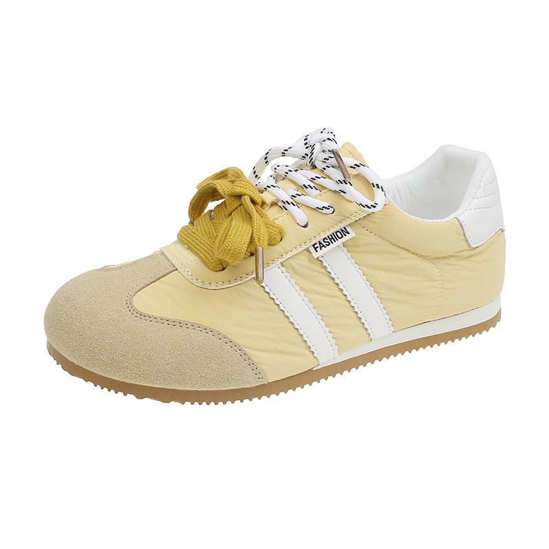 Ballet style color matching German training shoes women's 2025 new versatile lace-up fashion lightweight casual sports Forrest Gump shoes