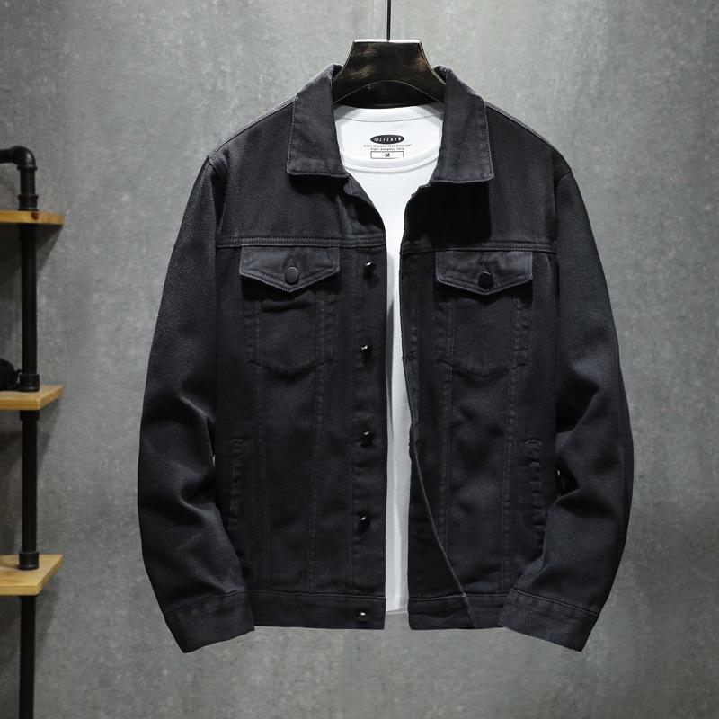 Мужская модная приталенная джинсовая куртка - повседневный корейский стиль для весны и осени