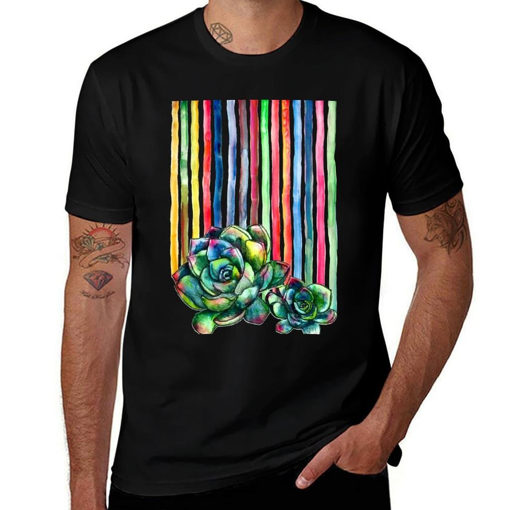 Rainbow Succulents Tshirt Holiday Party Tee Shirt