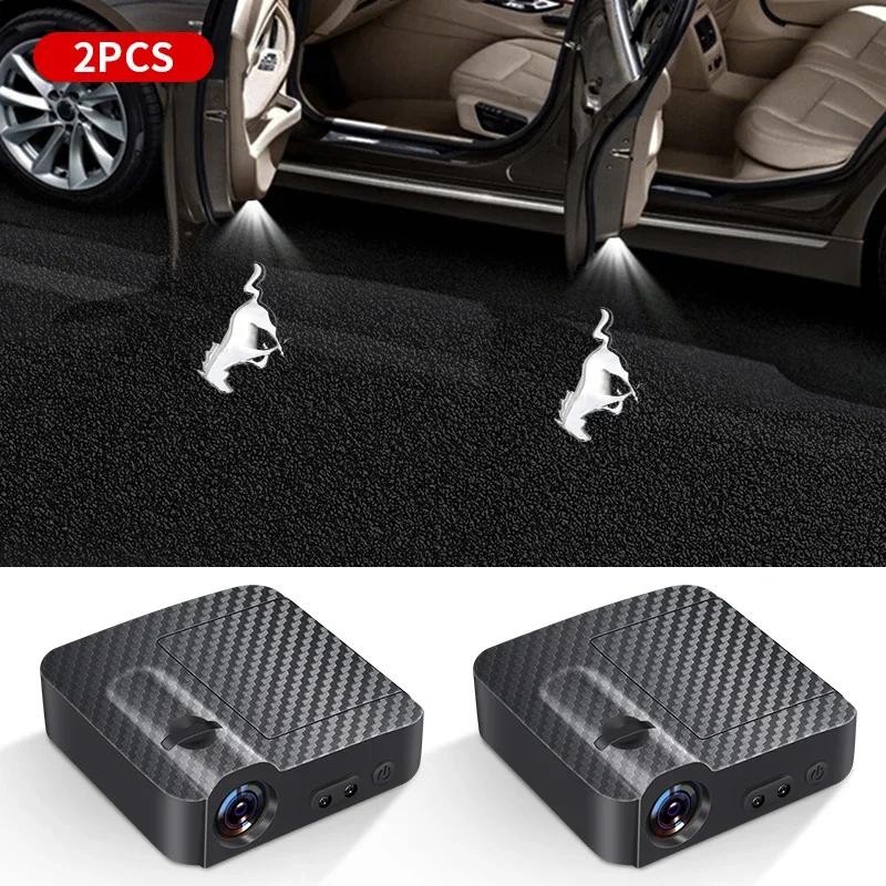 Car Sticker 2025 Hot Car Led Welcome Lights Courtesy Projector Ghost Shadow Logo Emblem Light For Ford Mustang 4 5 6 2024 2023 2