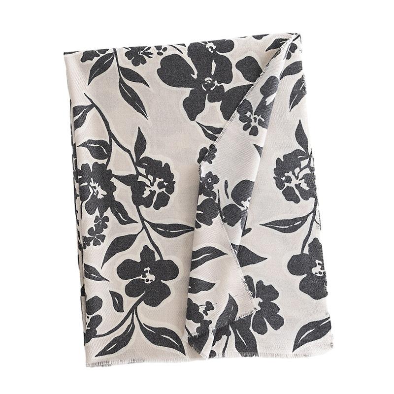 Street Style Imitation Cashmere Scarf Women's Winter New Neck Protection Cold Scarf Fashionable and Elegant Warm Shawl