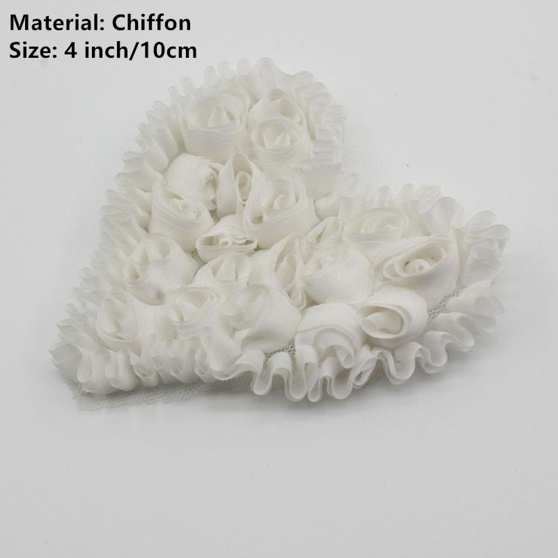 20 шт. Большие шифоновые розы в форме сердца, нашивки для DIY, одежда для маленьких девочек, платье, ромпер, рубашки, швейные украшения, материалы для бантов для волос