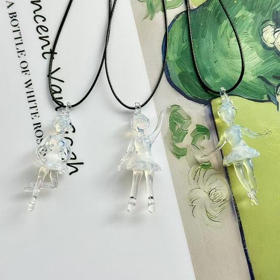 Clear Ballerina Pendant 3D Hand Blown Glass Ballet Dancer Hanging Accessories for DIY Earring Necklace Bracelet Keychain