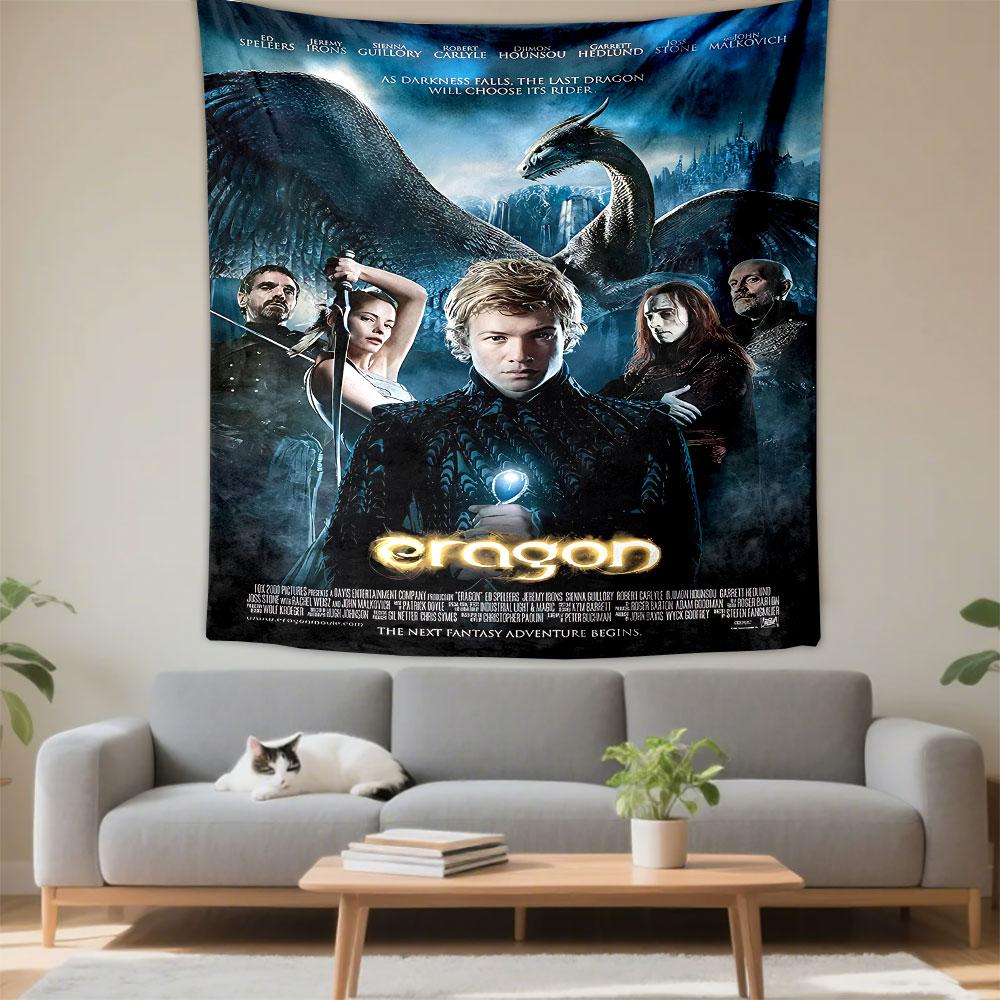 Eragon Movie Tapestry Wall Hanging, Dragon Rider Fantasy Art, Epic Adventure Wall Decor for Bedroom Dorm
