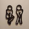 2D Flat Toilet Signage 12cm Gender Signs Modern WC Door Signs  Shopping Mall