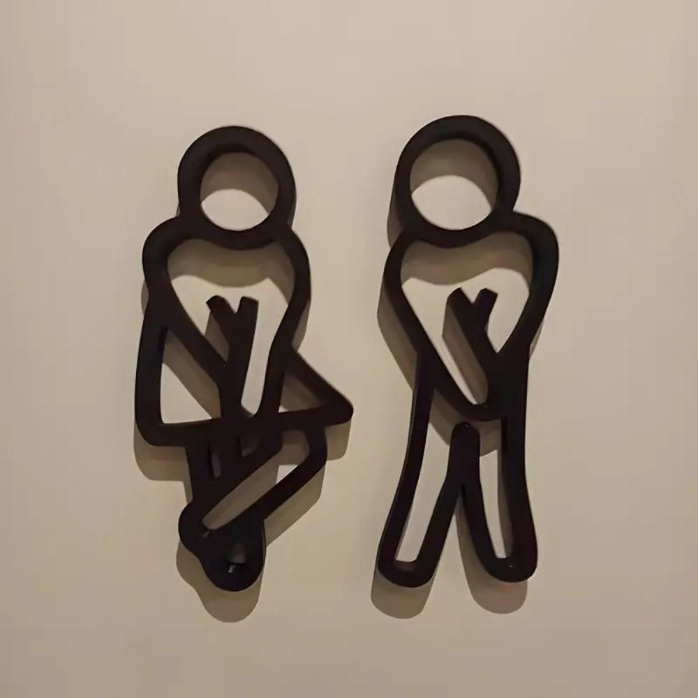 2D Flat Toilet Signage 12cm Gender Signs Modern WC Door Signs Shopping Mall