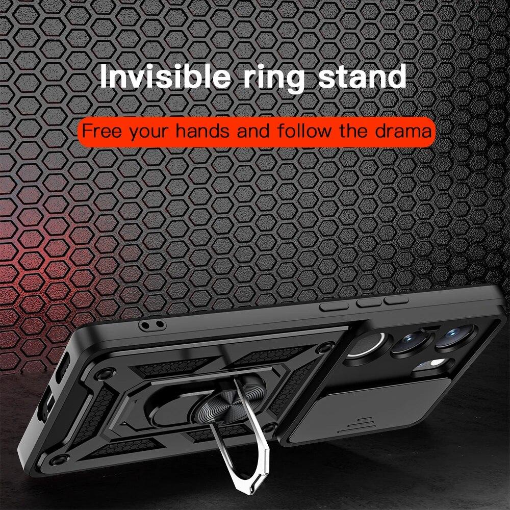 Shockproof Keysion For Armor Case Vivo V29e 5g Slide Camera Lens Protection Ring Stand Phone Cover For Vivo Y200 5g