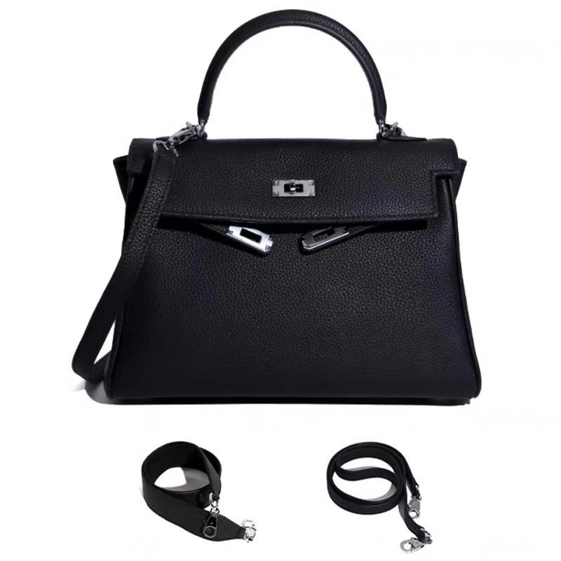 Сумка с серебряной пряжкой и широкими плечевыми ремнями TOGO Head Layer из натуральной кожи с серебряной пряжкой, сетка, красная, актиния, фиолетовая женская сумка