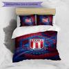 Stoke City Football Printed 3 Pieces Bedding Set, Comfortable Skin Friendly Bedroom Duvet Cover Set