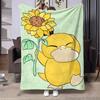 Cute Pokémon Psyduck Blanket Comfortable skin friendly soft sofa living room bed bedroom blanket suitable for travel and gift