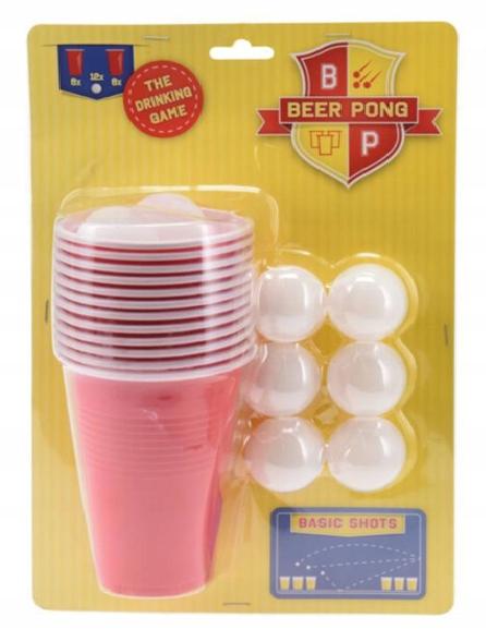 Beer Pong Game Set, 12 Cups & 12 Balls