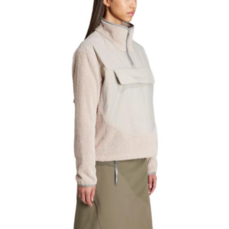 Adidas Terrex X And Wander Collaboration FW23 Спортивная толстовка с круглым вырезом и полумолнией для женщин, топы белого цвета IB4814