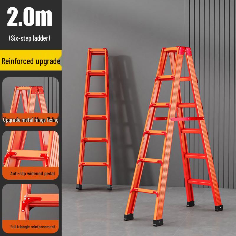 Aluminum Alloy Thickened Folding Ladder for Household and High-Altitude Use