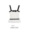 Araltay New Arrival Fashion Style Women's Clothing Fashion Color-Blocking Bow Decorative Thread Knitting Tops 4770173