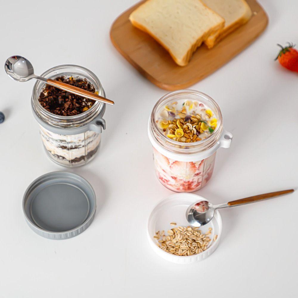 С крышками контейнеры для йогурта 16 унций банки для хранения хлопьев новые стаканчики для овсянки на ночь