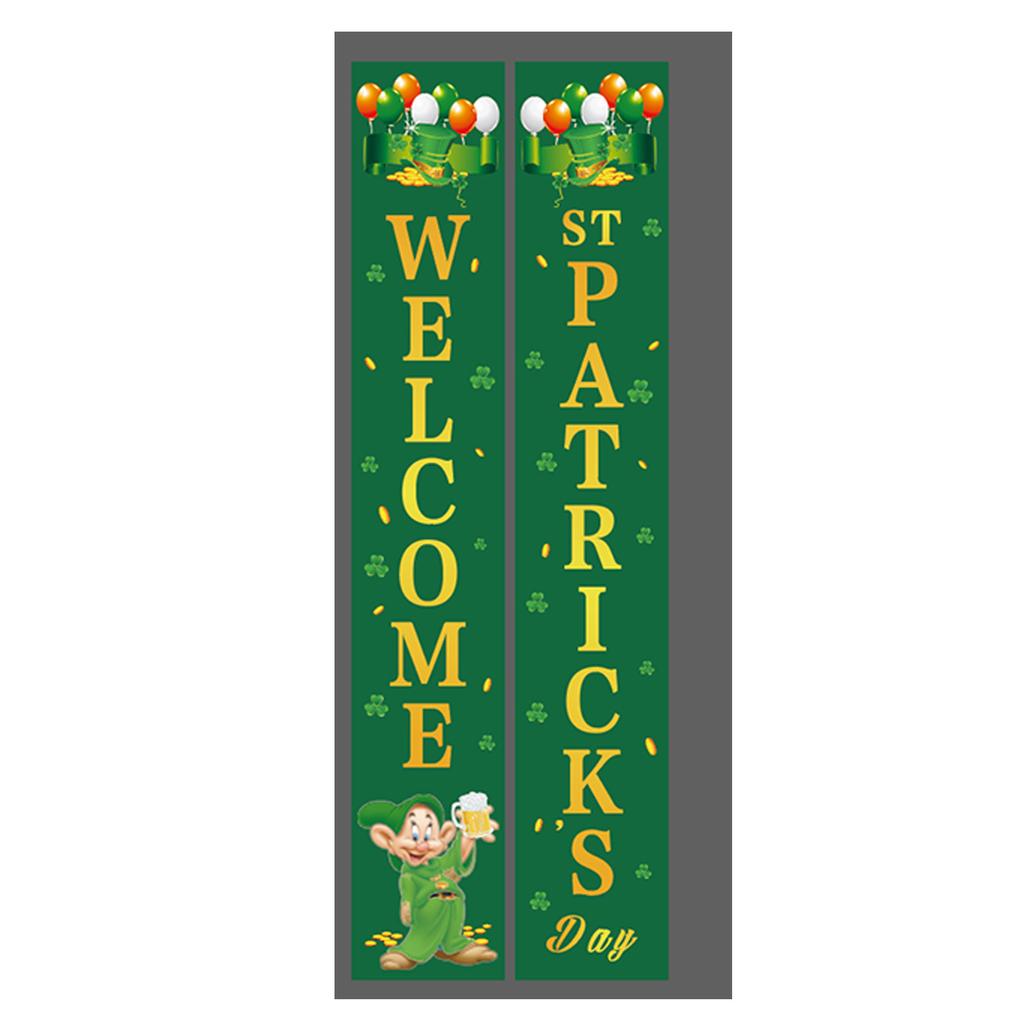 St. Patrick'S Day Family Party Door Frame Decoration Couplet Polyester Cloth Flag Poster Customization