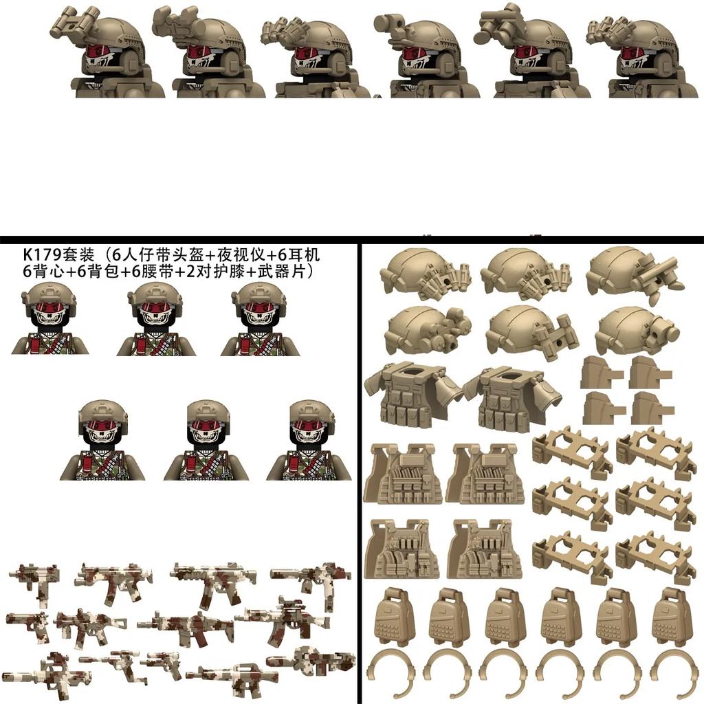 Non-Toxic Military Building Blocks Ghost Special Forces Soldiers Puzzle Early Education Toy Building Block Wall Birthday Gift Toys Dolls