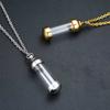 Perfume Bottle Stainless Steel Ashes Cremation Memorial Pendants Urn Necklace Hollow Tube Necklaces