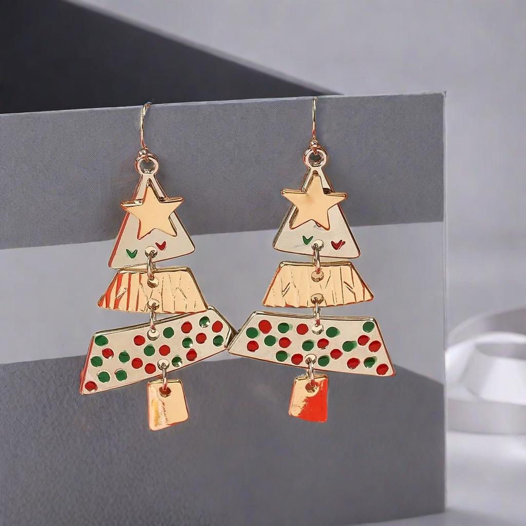 Новые длинные серьги в виде рождественской елки для вечеринки, карнавала, моды, роскоши, преувеличенных сережек