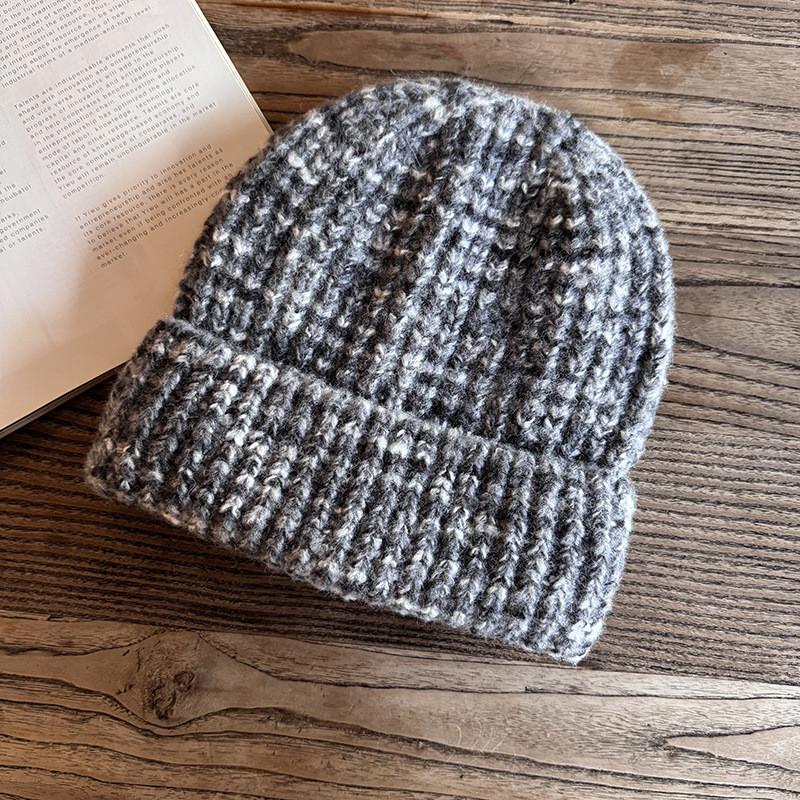 Женская Мода Цветная Повседневная Теплая Вязаная Шапка для Зимних Прогулок