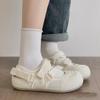 Версия из мягкой кожи~ спортивные сандалии на платформе женские 2025 новая летняя маленькая белая обувь с юбками на липучке одинарная обувь