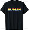HUMAN LGBT Flag Gay Pride Month Transgender Rainbow Lesbian T-Shirt LGBT Camisetas  Graphic T Shirts  Women Clothes