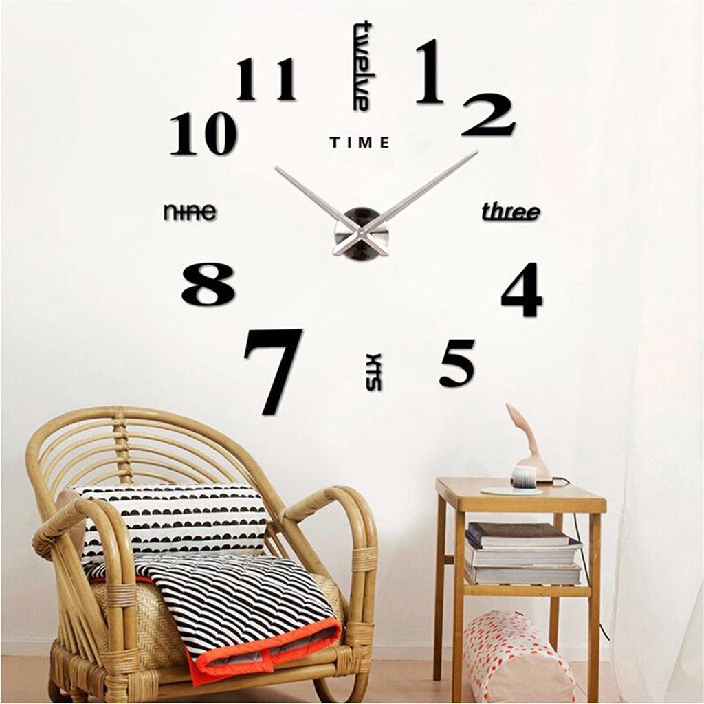 3D Wall Clock Mirror Wall Stickers Creative DIY Wall Clocks Removable Art Decal Sticker