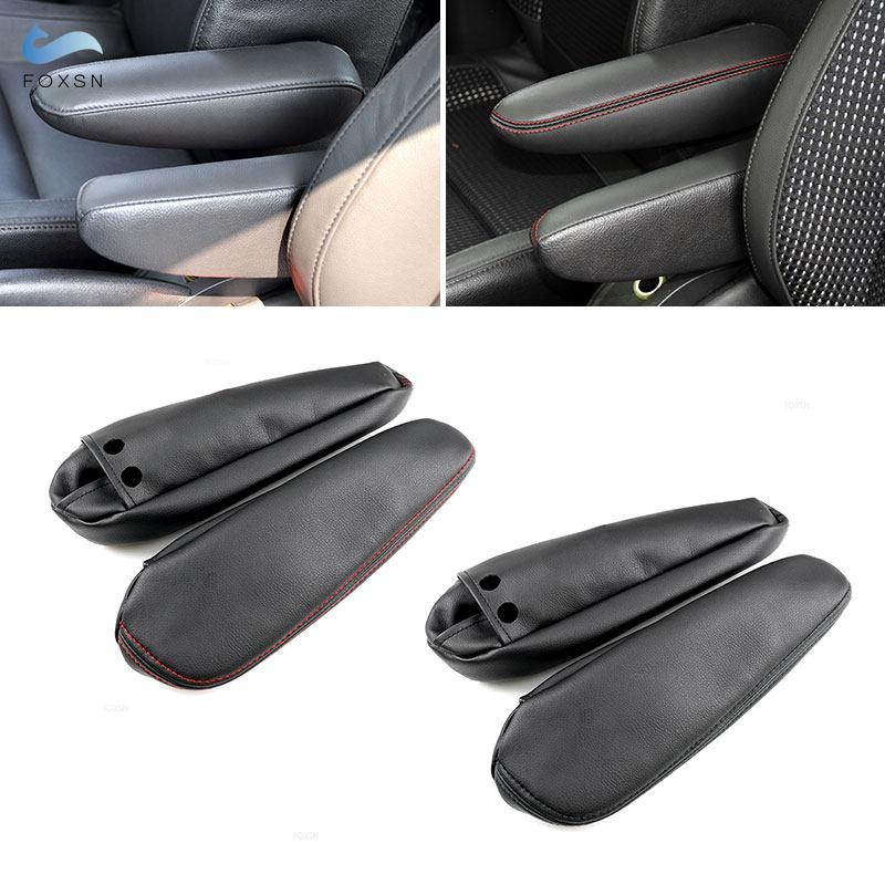 Кожаный чехол на подлокотник сиденья для Citroen C4 Peugeot 307 2008 2009, 2 шт., накладка на подлокотник бокового сиденья водителя и пассажира, накладка