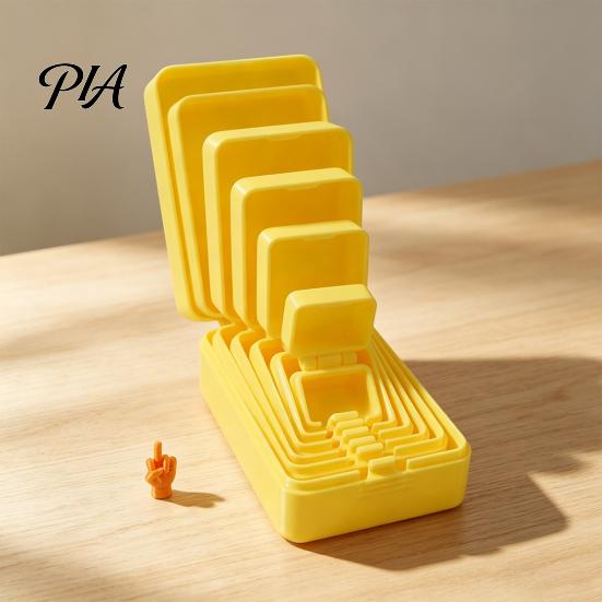 Surprise Gift Boxes with Lids 6?Layer Nesting Prank Box, 3D Printed Reusable Gag Box Interactive Puzzle for Fun Mini Middle?Finger Figurine, Funny