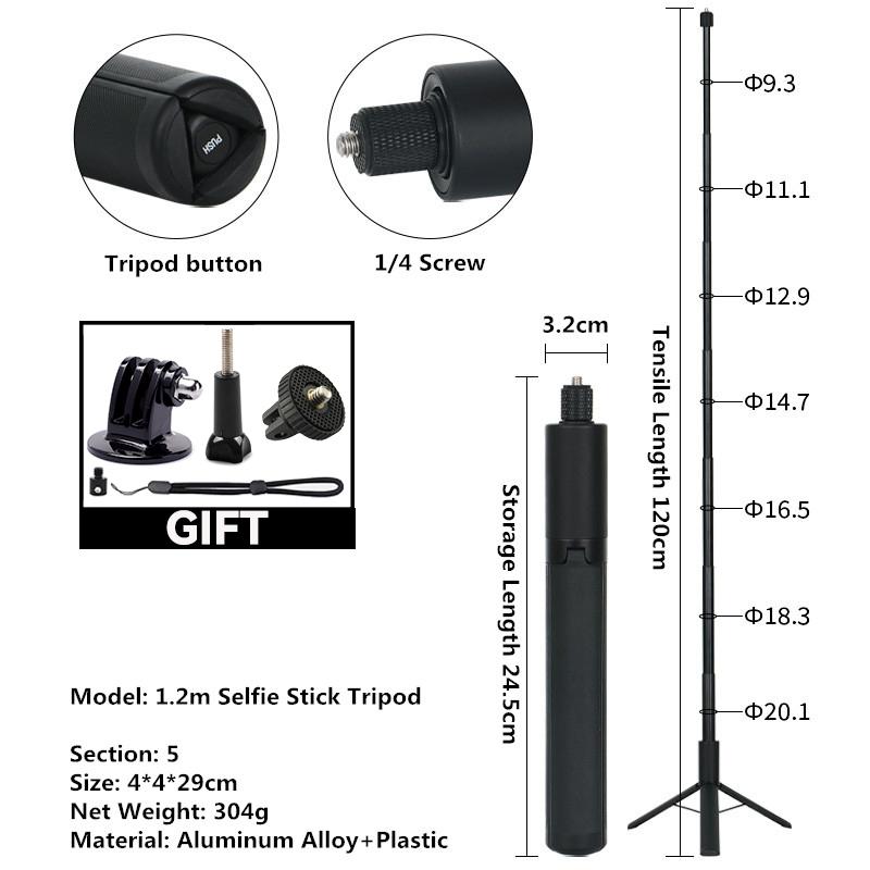 Палка для селфи для Insta 360 X4 X3 X5 Bullet Time Вращающаяся ручка Штатив Для Go Pro 13 12 DJI Алюминиевые аксессуары для палки для селфи