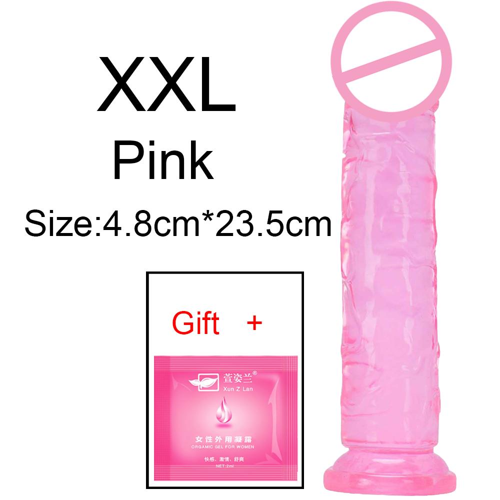 New  Female Penis Masturbation 6 Sizes Dildos Erotic Jelly Dildo Artificial Penis  Suction Cup Dick Erotic Anal Gode Sex Toy
