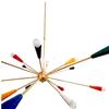 Mid-Century Design 16 Multicolored Arms Sputnik Chandelier: Brass Ceiling Light Fixture for Stylish Home Decor