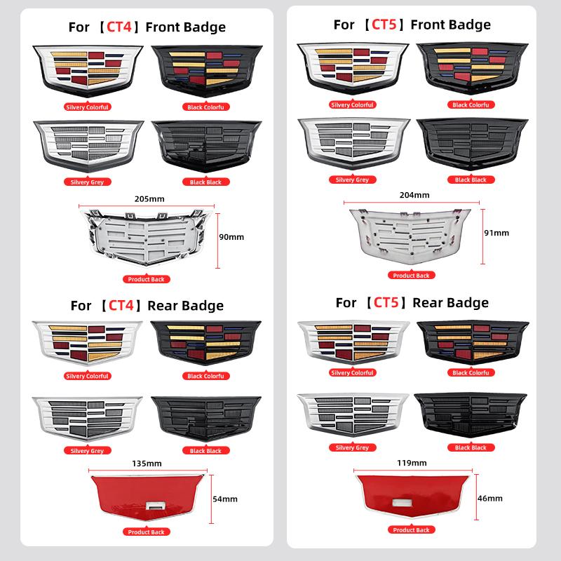 1PCS ABS for Cadillac Logo CT4 CT5 CT6 XT4 XT5 XT6 ATS XTS Car Front Center Grille Emblem Rear Trunk Badge Sticker Accessories