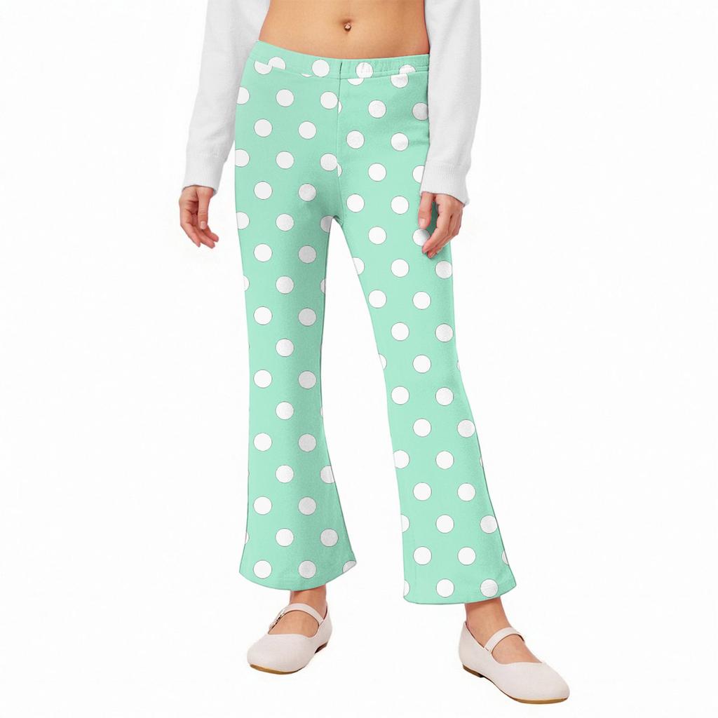 Girls' Flared Leggings - Printed Bell Bottom Pants