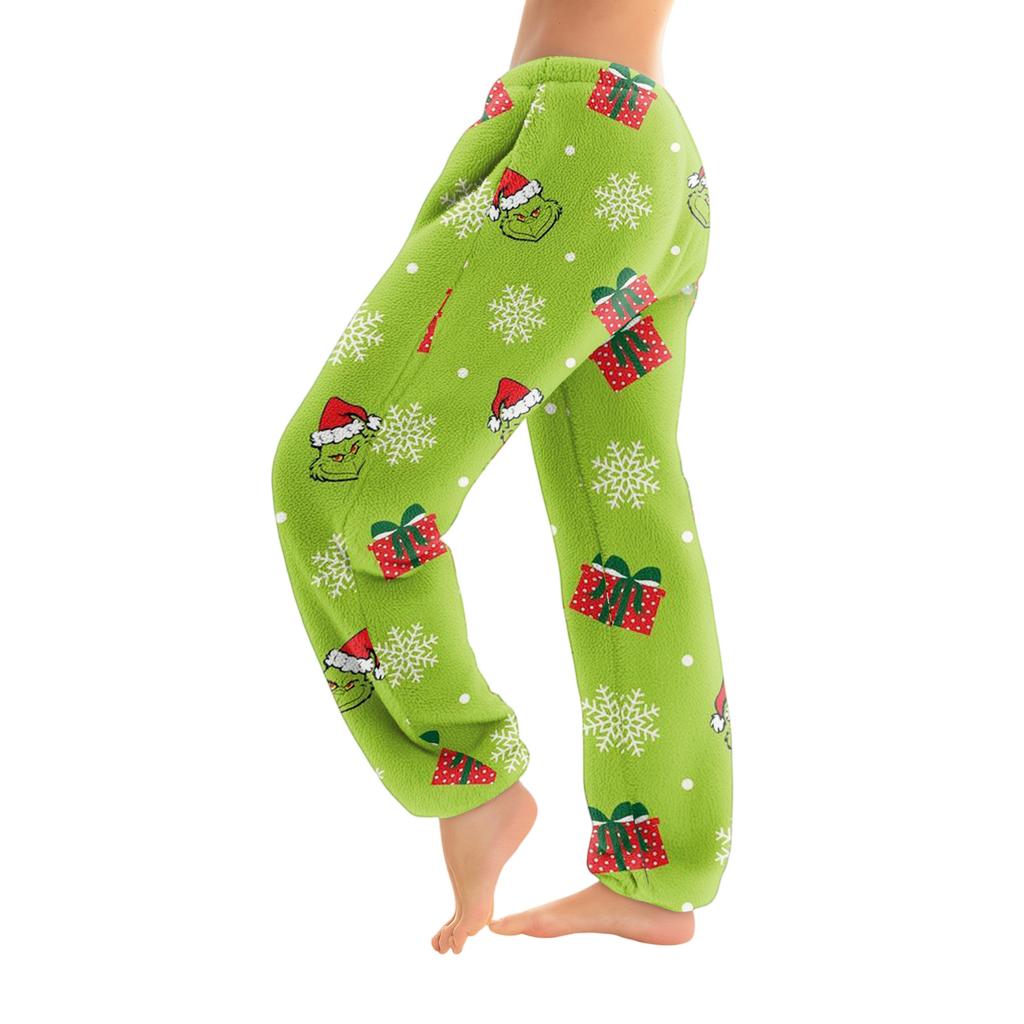 Women's Solid Color Trousers With Cuffs Casual Pants And Pajama Pants