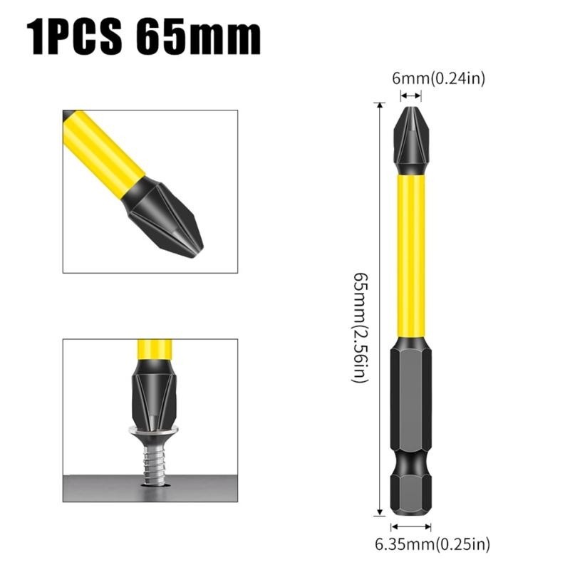 Магнитная крестовая бита Отверточная бита с шестигранным хвостовиком высокой твердости Сталь Нескользящая Насадка для отвертки Ручной инструмент