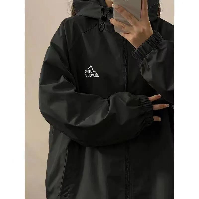 Красная ветровка женская Американский винтаж Весна Осень Свободная куртка-бомбер