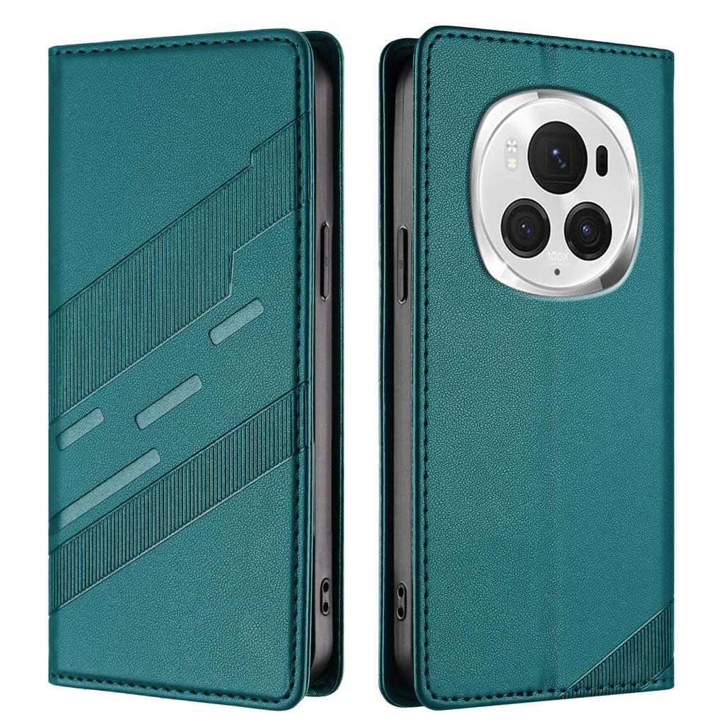 For Honor Magic6 Pro 5G Phone Cases Punk Style Imprinted Wallet Stand Leather Cover