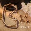 Multi-layer Layered Necklaces, Sweater Chains, Amethyst, Glass, Pearl and Grape Earrings