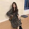 French Floral V-neck A-line Dress - Women's Hepburn Style Autumn Long Sleeve