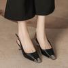H6883-8 Silk Shoes Children Solid Color Half Bag Head Empty Women's Shoes High Heel Sandals Iron Head New