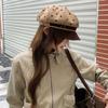 Ins горошек цветное сочетание металл стандартный восьмиугольный шляпа женская новый темперамент литературный и художественный лицо маленькая кепка газетчика