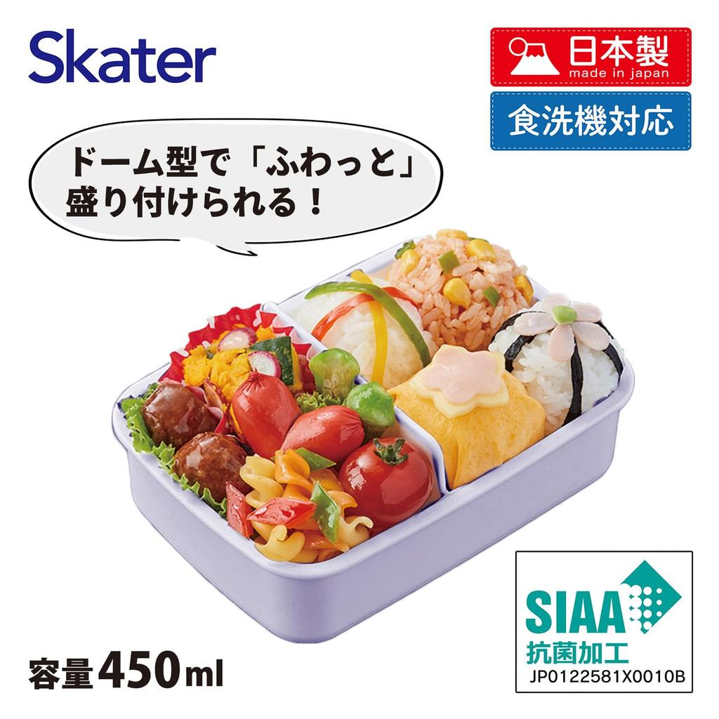 Skater Lunch Single Soft Dome Made in Sanrio Kuromi Big for Girls Kids' Box, Tier, 450ml, Shape, Antibacterial, Japan, Ribbon, (RBF3ANAG68663)