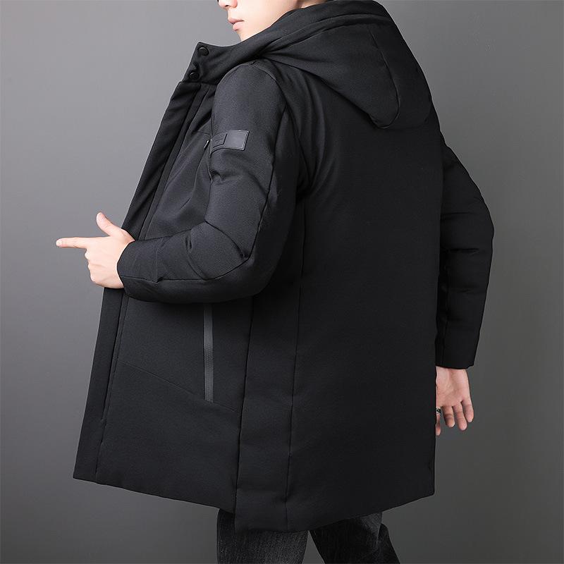 Зимнее мужское длинное пальто с капюшоном, теплая стеганая куртка, ветроустойчивая, для холодной погоды, парки с меховой подкладкой, верхняя одежда, пальто больших размеров
