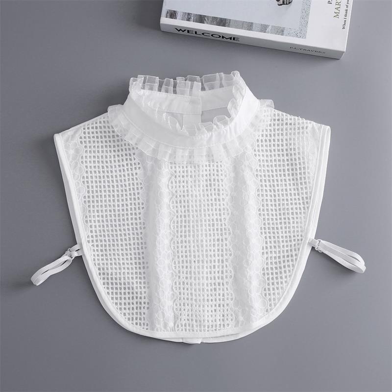 New Fake Victorian Stand Up Collar White Black Lace Collars Detachable For Women Blouse Lapel Shirt False Collar Woman